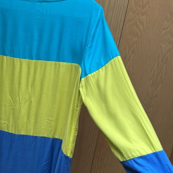 MAEVE Anthropologie Color Block Blue Yellow Shift Dress Size 12 - Picture 6 of 7